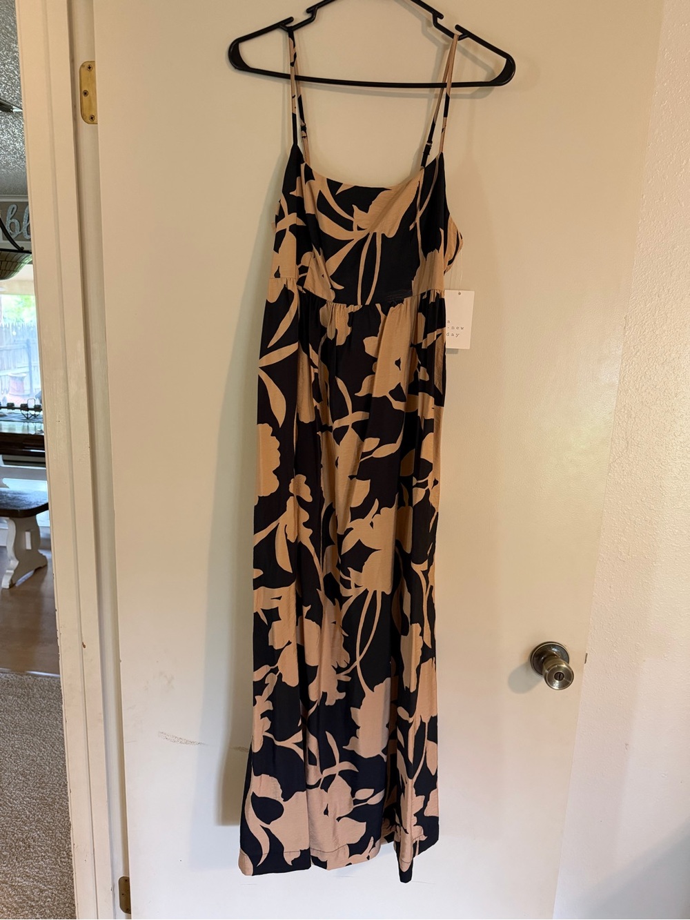 a new day Black and Beige Floral Maxi Dress